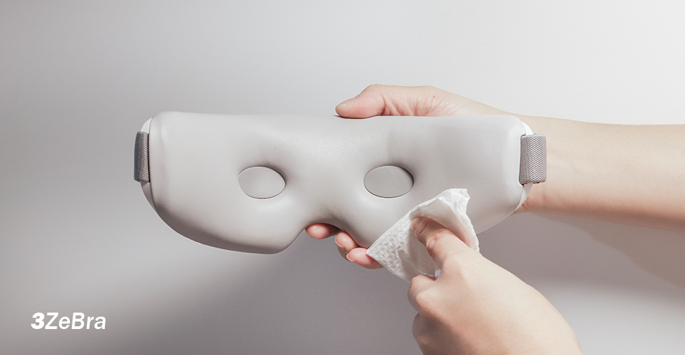 【3ZeBra】雙層氣壓按摩眼罩_親膚透氣的「PU皮材質」