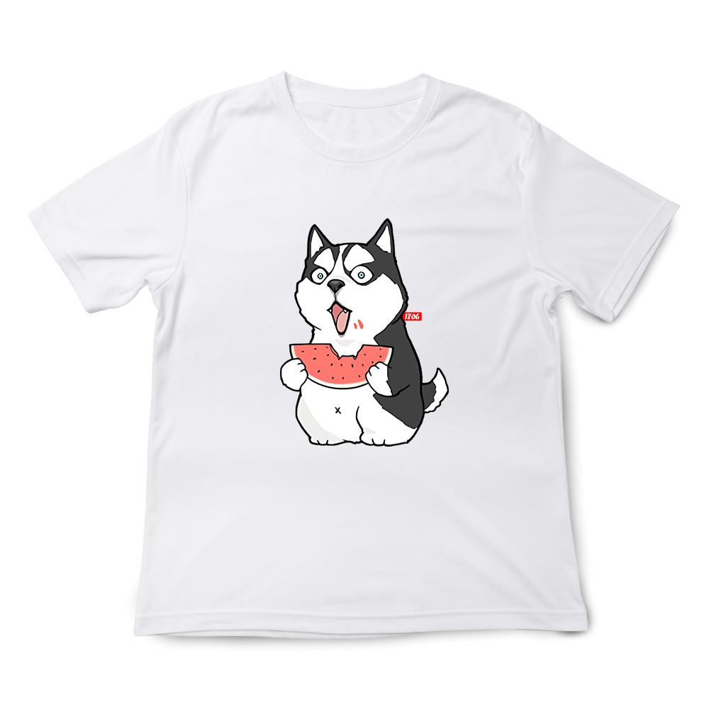 哈士奇 吃西瓜 白色.png