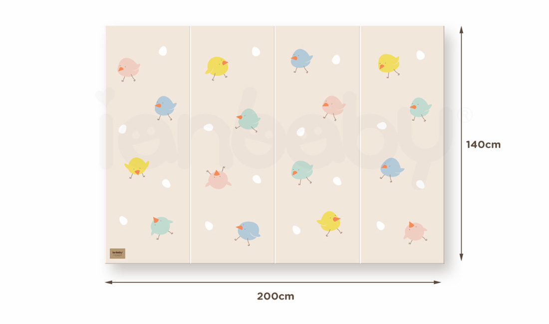 M-FM_48.jpg/ ianbaby 2in1韓製兒童折疊墊粉彩雞蛋仔尺寸為200cm*140cm*4cm。