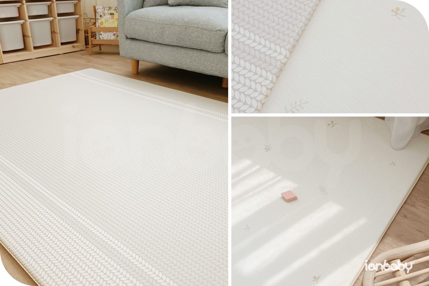 M-RM_b004.jpg/ ianbaby蒟蒻捲墊不再侷限於育兒環境中,亦可是空間氛圍的營造,在寶貝安全探索環境之餘,也為育兒疲憊的媽咪們,打造放鬆的生活氛圍。