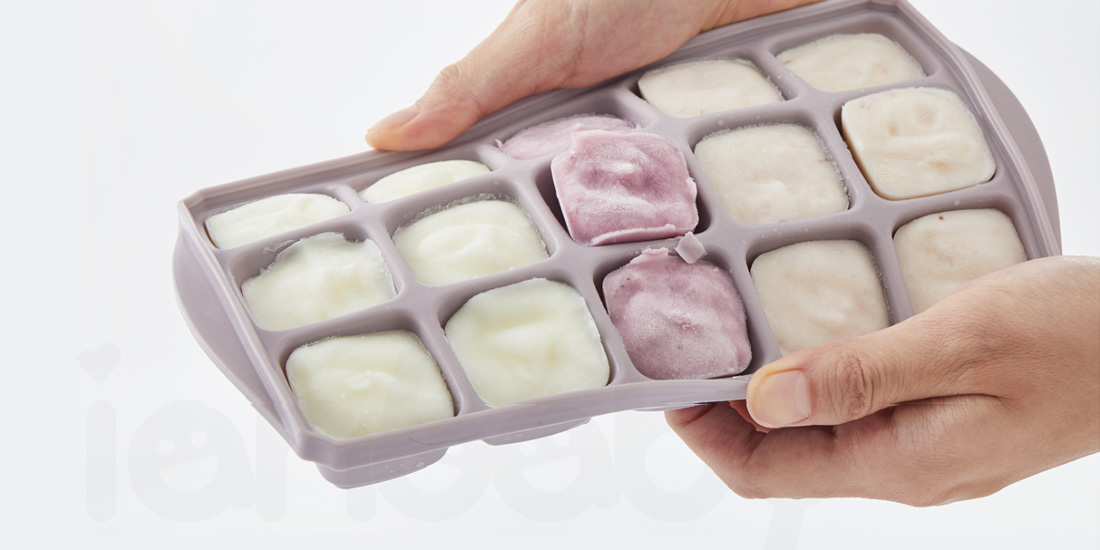 S-IC_07.jpg/ ianbaby頂級鉑金矽膠多功能食品分裝盒柔軟的材質特性,不需費力擠壓,扭一下按壓即可將冰磚取出,無死角設計,食材不易沾黏附著。