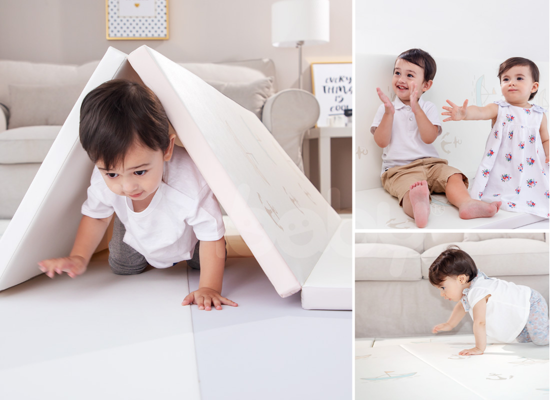 M-FM_12.jpg/ 多功能設計，除了是嬰兒爬行墊、午睡墊、遊戲墊、床邊墊，ianbaby 2in1韓製兒童折疊墊也能變身小沙發、階梯、隧道或是溜滑梯供寶寶玩樂。
