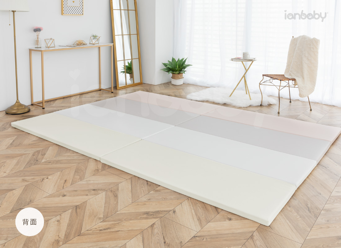 M-FM_23.jpg/ ianbaby 2in1韓製兒童折疊墊粉彩雞蛋仔,背面四種低彩度顏色搭配,空間融合度高,童趣卻不失和諧。