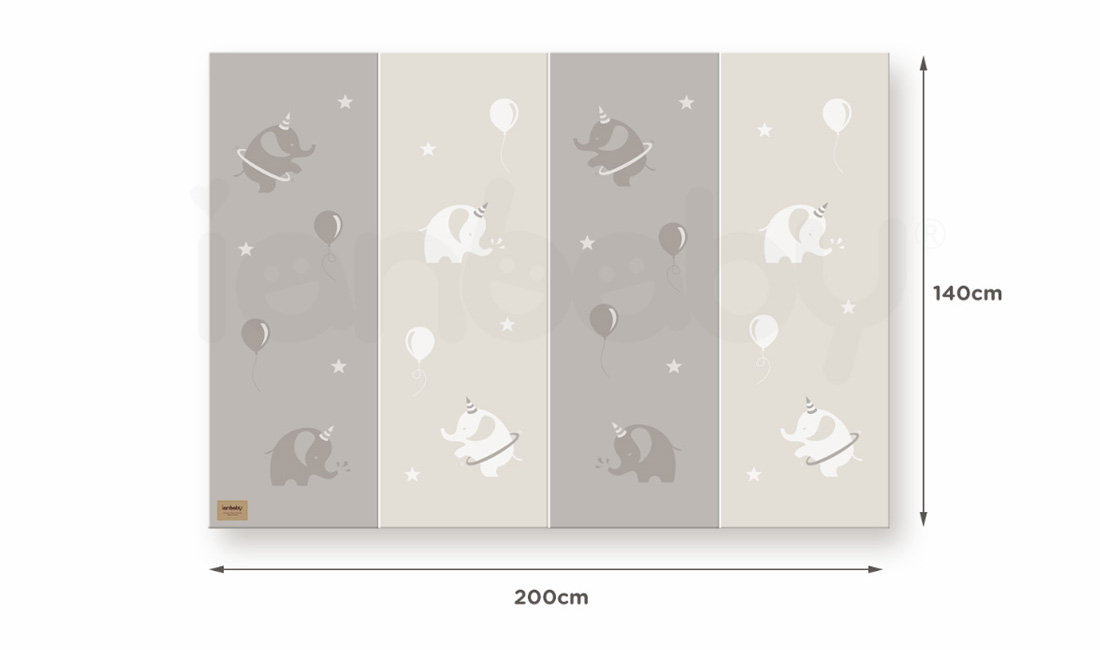 M-FM_49.jpg/ ianbaby 2in1韓製兒童折疊墊胖胖象派對尺寸為200cm*140cm*4cm。