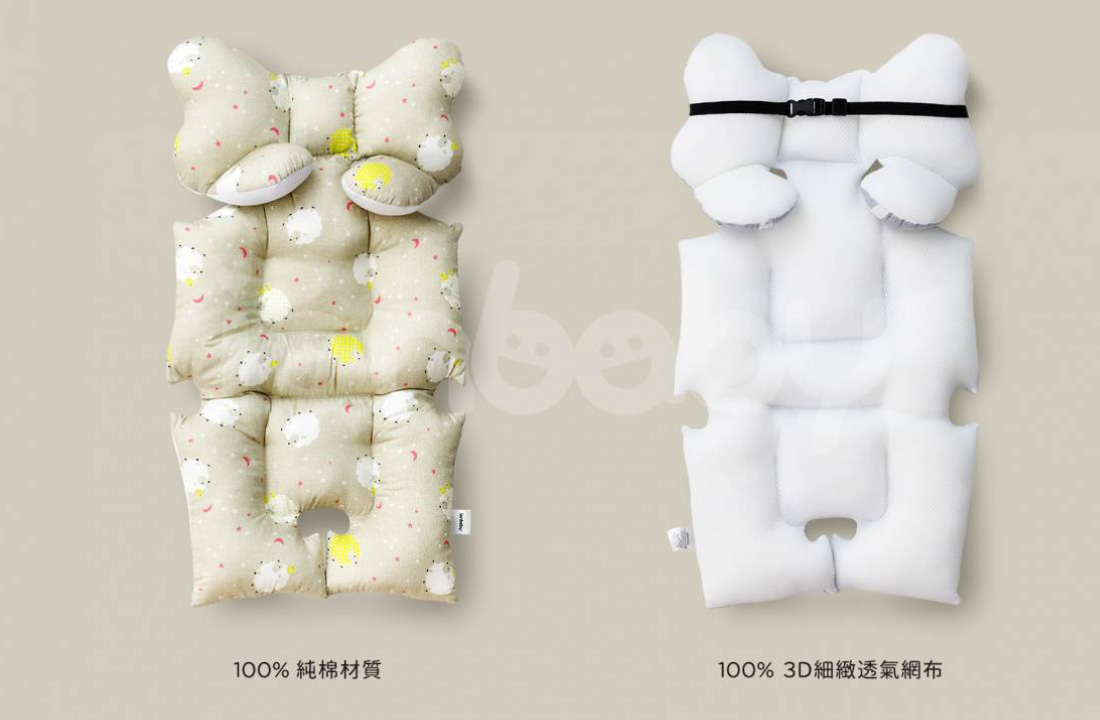 O-BS_02.jpg/ ianbaby 韓製全身包覆墊100%純棉與3D細緻透氣網布材質，良好透氣力四季皆可使用，可水洗設計不易滋生細菌。
